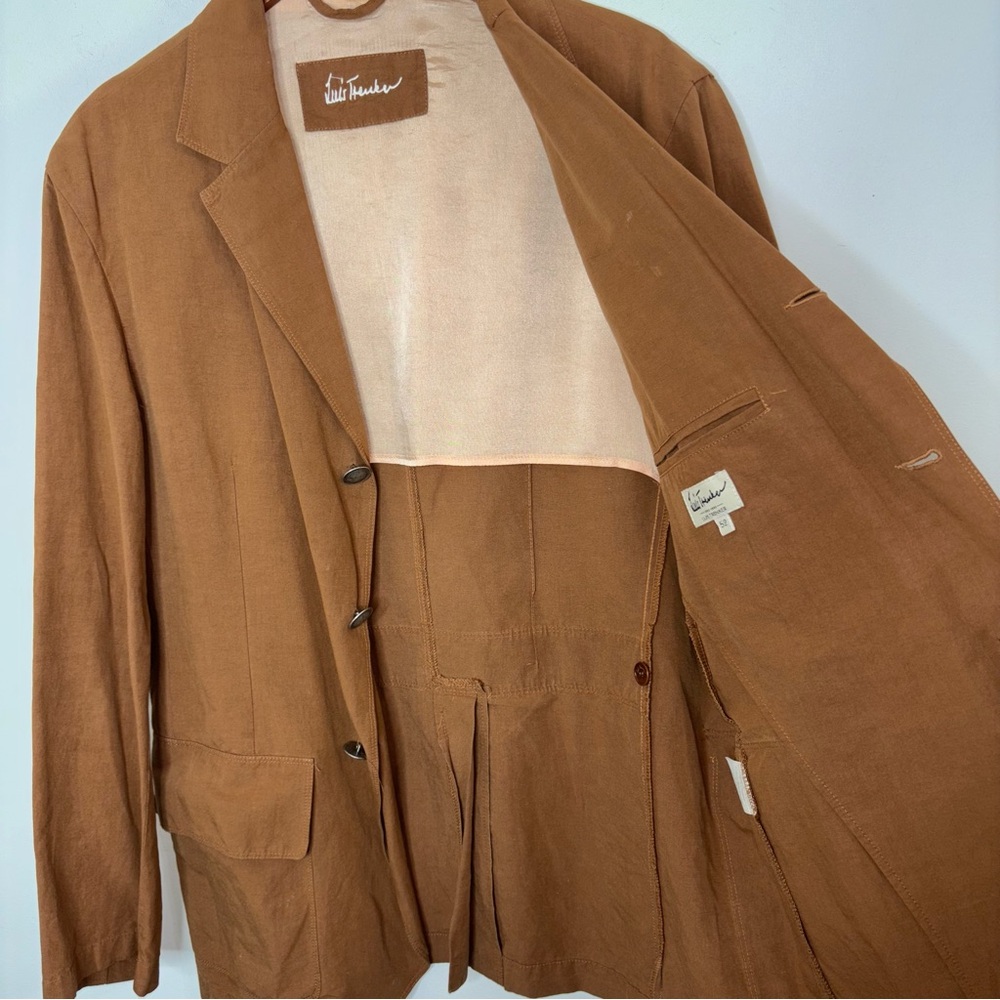 Luis Trenker Linen Cotton Blend Sport Coat Blazer Lightweight Size EUR 52 Italy - Picture 3 of 16